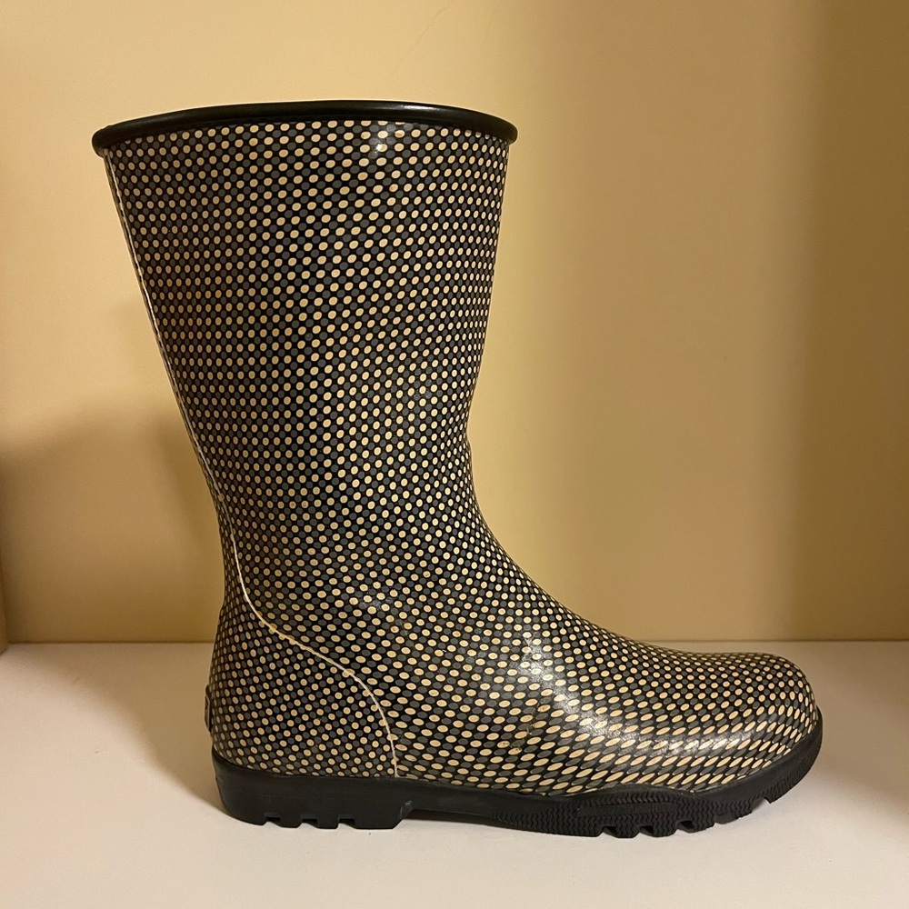 Sperry Black and Cream Women's Rain Boots
